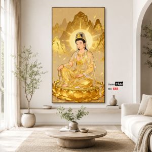 Quán Thế Âm Bồ Tát | Tranh hộp đèn cao cấp | Mã tranh 688 | Tranh TÂM - Ảnh 4