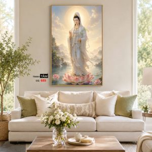 Quán Thế Âm Bồ Tát | Tranh hộp đèn cao cấp | Mã tranh 689 | Tranh TÂM - Ảnh 4