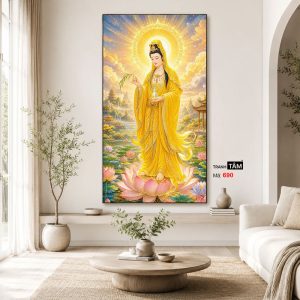 Quán Thế Âm Bồ Tát | Tranh hộp đèn cao cấp | Mã tranh 690 | Tranh TÂM - Ảnh 4