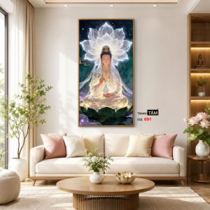 Quán Thế Âm Bồ Tát | Tranh hộp đèn cao cấp | Mã tranh 691 | Tranh TÂM - Ảnh 3