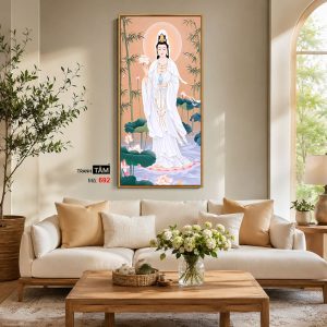 Alternative view of Quán Thế Âm Bồ Tát | Tranh hộp đèn cao cấp | Mã tranh 692 | Tranh TÂM