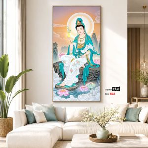 Quán Thế Âm Bồ Tát | Tranh hộp đèn cao cấp | Mã tranh 693 | Tranh TÂM - Ảnh 5
