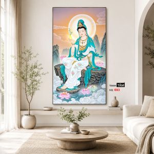 Quán Thế Âm Bồ Tát | Tranh hộp đèn cao cấp | Mã tranh 693 | Tranh TÂM - Ảnh 4