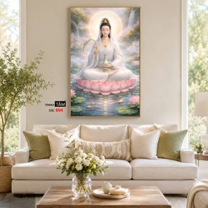 Quán Thế Âm Bồ Tát | Tranh hộp đèn cao cấp | Mã tranh 694 | Tranh TÂM - Ảnh 4