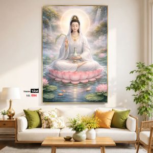 Alternative view of Quán Thế Âm Bồ Tát | Tranh hộp đèn cao cấp | Mã tranh 694 | Tranh TÂM