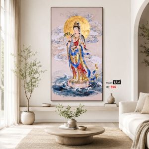 Quán Thế Âm Bồ Tát | Tranh hộp đèn cao cấp | Mã tranh 695 | Tranh TÂM - Ảnh 4