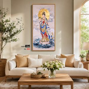 Alternative view of Quán Thế Âm Bồ Tát | Tranh hộp đèn cao cấp | Mã tranh 695 | Tranh TÂM