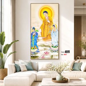 Tây Phương Tam Thánh | Tranh hộp đèn cao cấp | Mã tranh 697 | Tranh TÂM - Ảnh 5