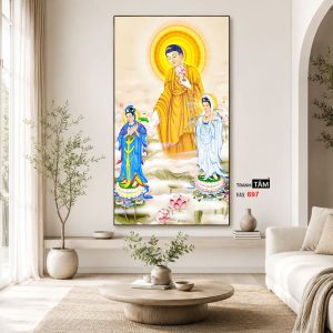 Tây Phương Tam Thánh | Tranh hộp đèn cao cấp | Mã tranh 697 | Tranh TÂM - Ảnh 4