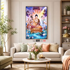 Tây Phương Tam Thánh | Tranh hộp đèn cao cấp | Mã tranh 699 | Tranh TÂM - Ảnh 5