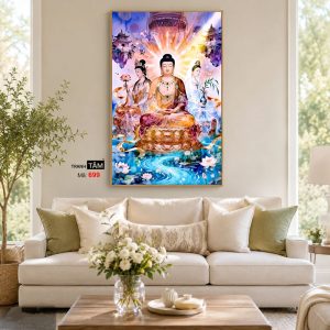 Tây Phương Tam Thánh | Tranh hộp đèn cao cấp | Mã tranh 699 | Tranh TÂM - Ảnh 4
