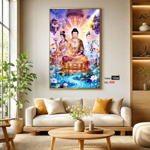 Tây Phương Tam Thánh | Tranh hộp đèn cao cấp | Mã tranh 699 | Tranh TÂM - Ảnh 3