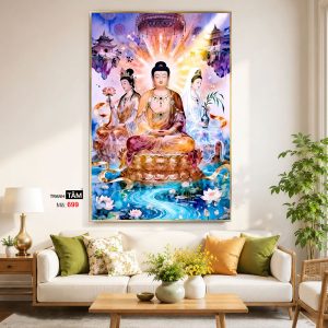 Alternative view of Tây Phương Tam Thánh | Tranh hộp đèn cao cấp | Mã tranh 699 | Tranh TÂM