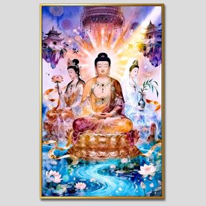 Tây Phương Tam Thánh | Tranh hộp đèn cao cấp | Mã tranh 699 | Tranh TÂM