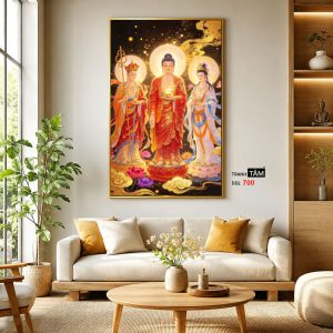 Tây Phương Tam Thánh | Tranh hộp đèn cao cấp | Mã tranh 700 | Tranh TÂM - Ảnh 3