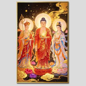 Tây Phương Tam Thánh | Tranh hộp đèn cao cấp | Mã tranh 700 | Tranh TÂM