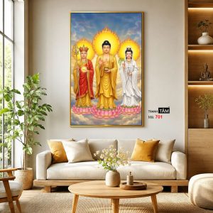 Tây Phương Tam Thánh | Tranh hộp đèn cao cấp | Mã tranh 701 | Tranh TÂM - Ảnh 3