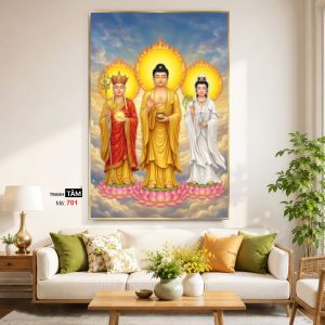 Alternative view of Tây Phương Tam Thánh | Tranh hộp đèn cao cấp | Mã tranh 701 | Tranh TÂM