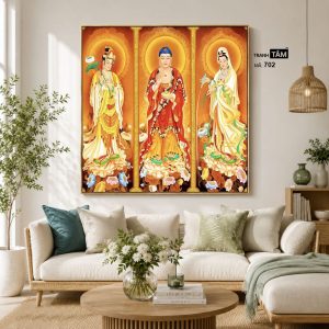 Tây Phương Tam Thánh | Tranh hộp đèn cao cấp | Mã tranh 702 | Tranh TÂM - Ảnh 3