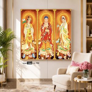 Alternative view of Tây Phương Tam Thánh | Tranh hộp đèn cao cấp | Mã tranh 702 | Tranh TÂM