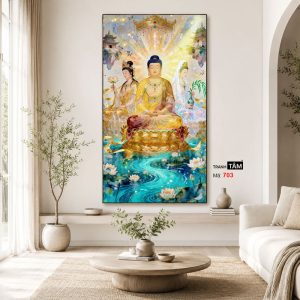 Tây Phương Tam Thánh | Tranh hộp đèn cao cấp | Mã tranh 703 | Tranh TÂM - Ảnh 4