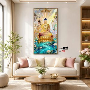 Tây Phương Tam Thánh | Tranh hộp đèn cao cấp | Mã tranh 703 | Tranh TÂM - Ảnh 3