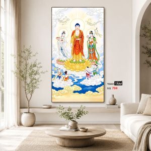 Tây Phương Tam Thánh | Tranh hộp đèn cao cấp | Mã tranh 704 | Tranh TÂM - Ảnh 4