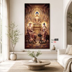 Tây Phương Tam Thánh | Tranh hộp đèn cao cấp | Mã tranh 705 | Tranh TÂM - Ảnh 4