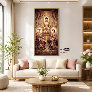 Tây Phương Tam Thánh | Tranh hộp đèn cao cấp | Mã tranh 705 | Tranh TÂM - Ảnh 3
