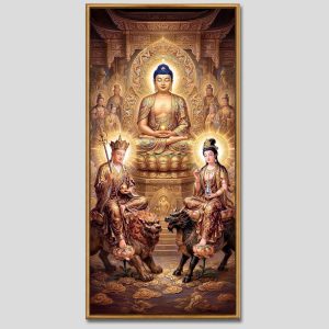 Tây Phương Tam Thánh | Tranh hộp đèn cao cấp | Mã tranh 705 | Tranh TÂM