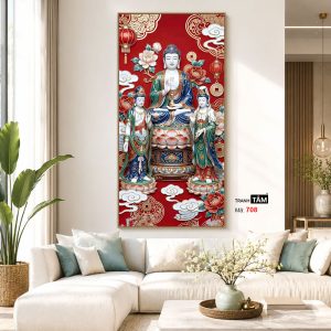 Tây Phương Tam Thánh | Tranh hộp đèn cao cấp | Mã tranh 708 | Tranh TÂM - Ảnh 5