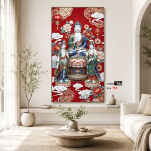 Tây Phương Tam Thánh | Tranh hộp đèn cao cấp | Mã tranh 708 | Tranh TÂM - Ảnh 4