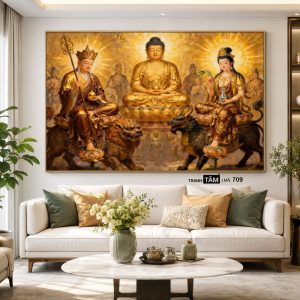 Tây Phương Tam Thánh | Tranh hộp đèn cao cấp | Mã tranh 709 | Tranh TÂM - Ảnh 5