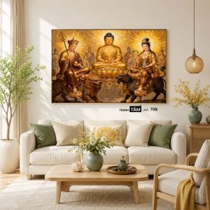 Tây Phương Tam Thánh | Tranh hộp đèn cao cấp | Mã tranh 709 | Tranh TÂM - Ảnh 3