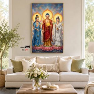 Tây Phương Tam Thánh | Tranh hộp đèn cao cấp | Mã tranh 711 | Tranh TÂM - Ảnh 4