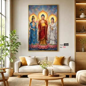 Tây Phương Tam Thánh | Tranh hộp đèn cao cấp | Mã tranh 711 | Tranh TÂM - Ảnh 3