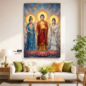 Alternative view of Tây Phương Tam Thánh | Tranh hộp đèn cao cấp | Mã tranh 711 | Tranh TÂM