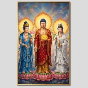Tây Phương Tam Thánh | Tranh hộp đèn cao cấp | Mã tranh 711 | Tranh TÂM