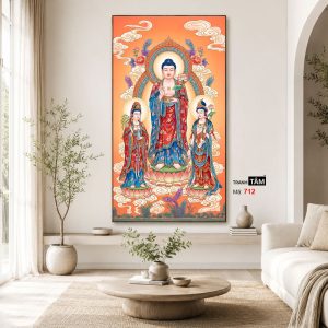 Tây Phương Tam Thánh | Tranh hộp đèn cao cấp | Mã tranh 712 | Tranh TÂM - Ảnh 4
