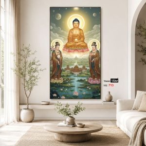 Tây Phương Tam Thánh | Tranh hộp đèn cao cấp | Mã tranh 713 | Tranh TÂM - Ảnh 4
