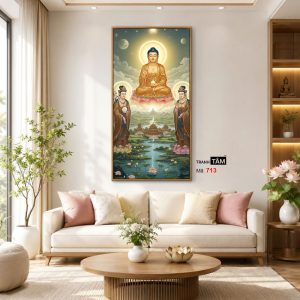 Tây Phương Tam Thánh | Tranh hộp đèn cao cấp | Mã tranh 713 | Tranh TÂM - Ảnh 3