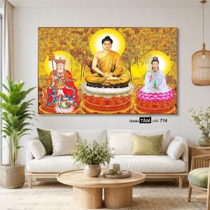 Tây Phương Tam Thánh | Tranh hộp đèn cao cấp | Mã tranh 714 | Tranh TÂM - Ảnh 4