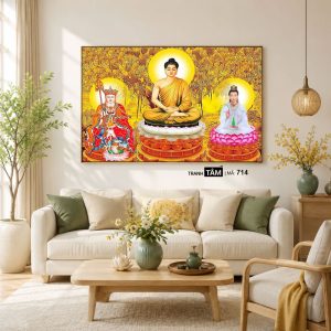 Tây Phương Tam Thánh | Tranh hộp đèn cao cấp | Mã tranh 714 | Tranh TÂM - Ảnh 3