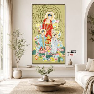 Tây Phương Tam Thánh | Tranh hộp đèn cao cấp | Mã tranh 715 | Tranh TÂM - Ảnh 4