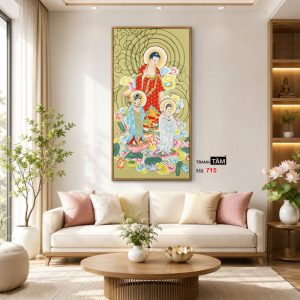 Tây Phương Tam Thánh | Tranh hộp đèn cao cấp | Mã tranh 715 | Tranh TÂM - Ảnh 3