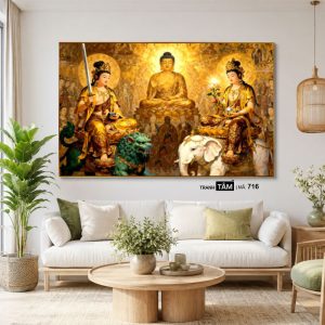 Tây Phương Tam Thánh | Tranh hộp đèn cao cấp | Mã tranh 716 | Tranh TÂM - Ảnh 4