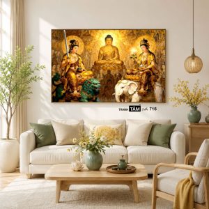 Tây Phương Tam Thánh | Tranh hộp đèn cao cấp | Mã tranh 716 | Tranh TÂM - Ảnh 3