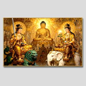 Tây Phương Tam Thánh | Tranh hộp đèn cao cấp | Mã tranh 716 | Tranh TÂM