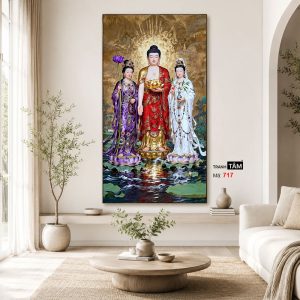Tây Phương Tam Thánh | Tranh hộp đèn cao cấp | Mã tranh 717 | Tranh TÂM - Ảnh 4