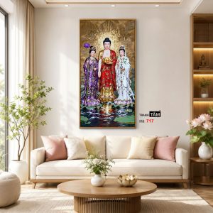 Tây Phương Tam Thánh | Tranh hộp đèn cao cấp | Mã tranh 717 | Tranh TÂM - Ảnh 3